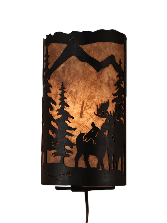 Moose Scene Panel Sconce - Coast Lamp Shop