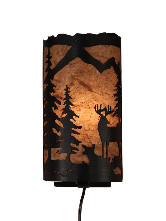 Deer Scene Panel Sconce - Coast Lamp Shop