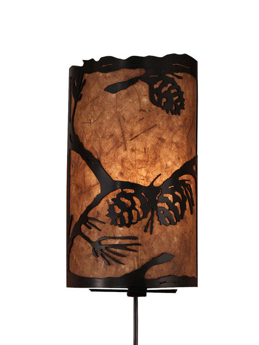 Pine Branch Scene Panel Sconce - Coast Lamp Shop