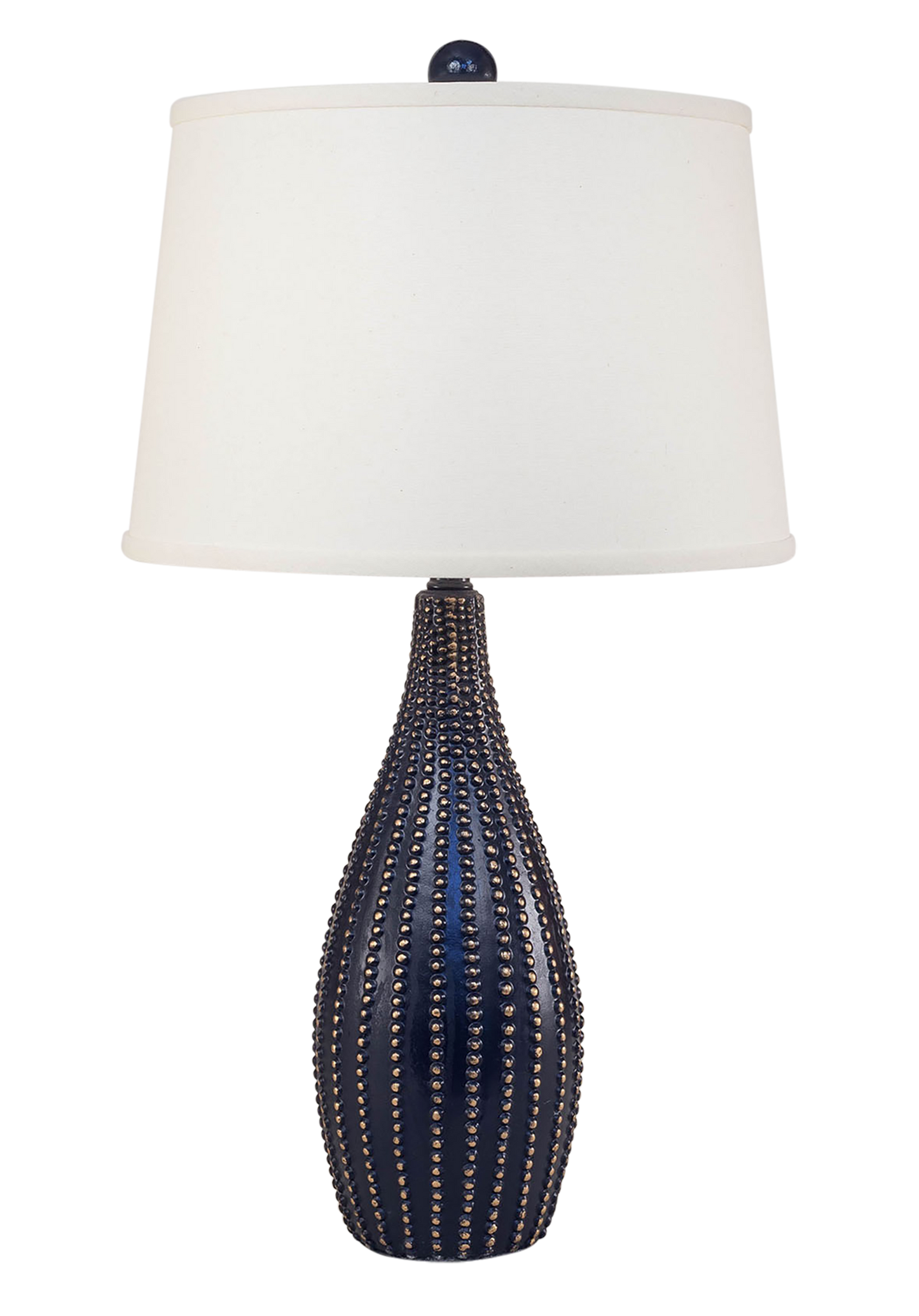 Navy/Gold Accent Beaded Table Lamp